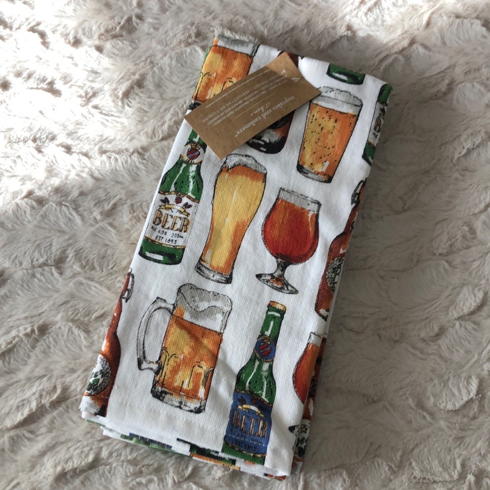 Cupcakes & Cashmere BEER Print Kitchen Towels